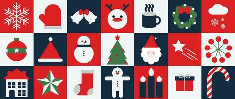 vrolijk Kerstmis en gelukkig nieuw jaar patroon achtergrond vector. decoratief element van sneeuwvlok, sneeuwman, de kerstman, boom, geschenk. ontwerp voor banier, kaart, omslag, poster, reclame.wallpaper, verpakking. vector