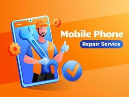 mobiele telefoon reparatie service illustratie vector