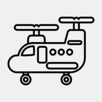 icoon leger helikopter. leger elementen. pictogrammen in lijn stijl. mooi zo voor afdrukken, affiches, logo, infografieken, enz. vector