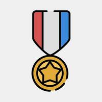 icoon medaille. leger elementen. pictogrammen in gevulde lijn stijl. mooi zo voor afdrukken, affiches, logo, infografieken, enz. vector