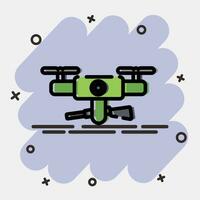 icoon leger drone. leger elementen. pictogrammen in grappig stijl. mooi zo voor afdrukken, affiches, logo, infografieken, enz. vector