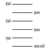 schaal 350 ml vloeistof volume. meten beker, kruik naar voorbereidingen treffen Koken. vector gemakkelijk illustratie.