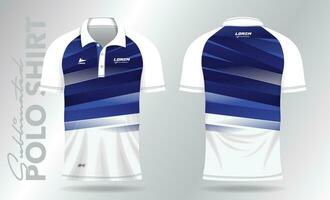 blauw polo Jersey mockup sjabloon ontwerp voor voetbal, Amerikaans voetbal, badminton, tennis, of sport uniform vector