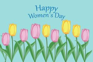 tulpen voor Internationale vrouwen dag Aan maart 8. vector illustratie.