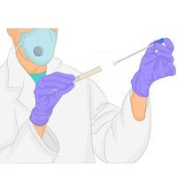 neusuitstrijkje laboratoriumtest in ziekenhuislab vector