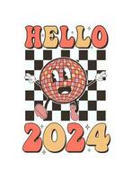 2024 nieuw jaren groet poster banier symbool logo vector illustratie geïsoleerd Aan een wit achtergrond