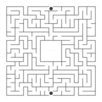 abstracte vierkante doolhof. een interessant spel voor kinderen en tieners. eenvoudige platte vectorillustratie geïsoleerd op een witte achtergrond. vector