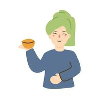 een vrouw in handdoek spa illustratie vector