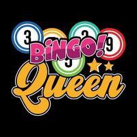 bingo koningin grappig bingo speler casino wijnoogst bingo t-shirt ontwerp vector