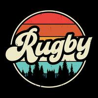 grappig rugby speler trainer wijnoogst rugby speler t-shirt ontwerp vector