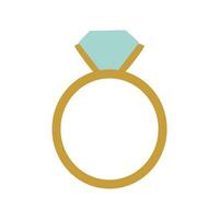 bruiloft ring met edelsteen vector icoon. diamant verloving ring vector illustratie. vlak ontwerp sieraden element, luxe medeplichtig geïsoleerd Aan wit. verloving ceremonie, romantisch juweel voor kaart, poster