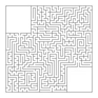 een enorm vierkant labyrint met een ingang en een uitgang. eenvoudige platte vectorillustratie geïsoleerd op een witte achtergrond. met een plek voor je tekeningen vector