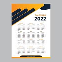 nieuwjaar 2022 kalendersjabloon vector