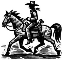 ai gegenereerd cowboy rijden paard vector