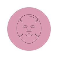 vector icoon van een kunstmatig gezicht masker in een roze cirkel Aan een wit achtergrond.