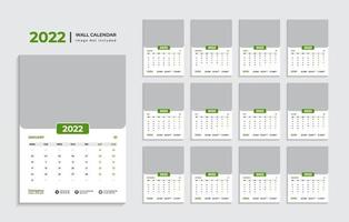 moderne 2022 wandkalender ontwerpsjabloon pro vector