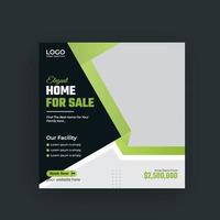 modern huis te koop sociale media banner en webbanner pro vector