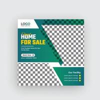 modern huis te koop sociale media banner en webbanner pro vector