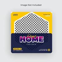 modern huis te koop sociale media banner en webbanner pro vector