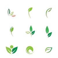 logo's van groen blad ecologie natuur element vector