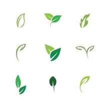 logo's van groen blad ecologie natuur element vector