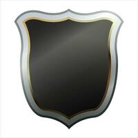 schild icoon met glimmend metaal kader. zwart bescherming, veiligheid en verdediging symbool. middeleeuws ontwerp element. vector schild icoon