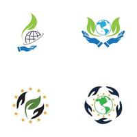 wereld aarde dag logo vector illustratie ontwerp
