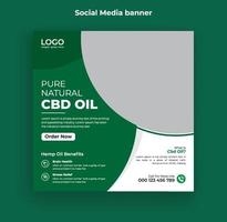 hennep of cbd olie social media banner en webbanner pro vector