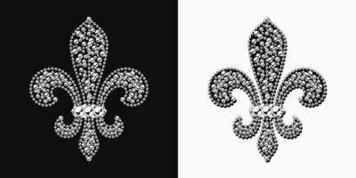 fleur de lis symbool gemaakt met mozaïek- van kralen vector