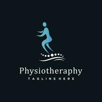 fysiotherapie logo voor massage en bedrijf met creatief element concept premie vector