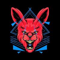 rode konijn hoofd illustratie vector