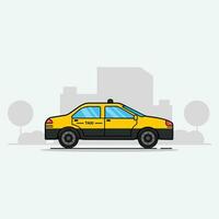 taxi Aan de stad vector illustratie. taxi onderhoud concept ontwerp geïsoleerd vector