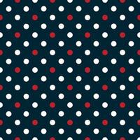 vector naadloos patroon met rood en wit polka punt geïsoleerd in blauw achtergrond