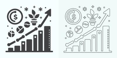 groeit diagram icoon set, bar tabel icoon, infografisch, gezwellen tabel verzameling voor bedrijf verbetering analyse, diagram symbool, financieel winst tabel bar vector illustratie