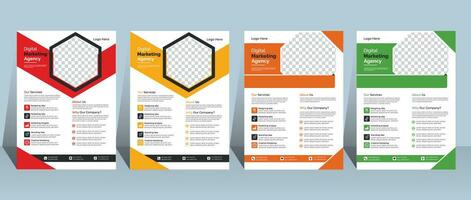 zakelijke bedrijf folder poster sjabloon ontwerp twee kleuren schema, vector sjabloon in a4 grootte - vector