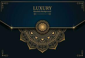 luxe mandala achtergrond met gouden arabesk patroon arabische islamitische Oost-stijl. decoratieve mandala in ramadan-stijl. mandala om af te drukken, poster, omslag, brochure, flyer, banner vector