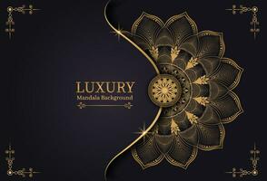 luxe mandala achtergrond met gouden arabesk patroon arabische islamitische Oost-stijl. decoratieve mandala in ramadan-stijl. mandala om af te drukken, poster, omslag, brochure, flyer, banner vector