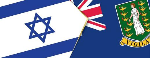 Israël en Brits maagd eilanden vlaggen, twee vector vlaggen.