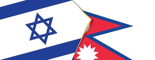 Israël en Nepal vlaggen, twee vector vlaggen.