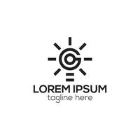 creatief eerste brief minimalistische g lamp logo, lamp logo icoon ontwerp vector sjabloon elementen