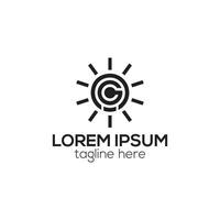 creatief eerste brief minimalistische g lamp logo, lamp logo icoon ontwerp vector sjabloon elementen
