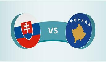 Slowakije versus kosovo, team sport- wedstrijd concept. vector