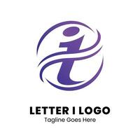 ik brief logo ontwerp kunst en illustratie Purper helling vector