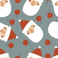 vakantie naadloos patroon met tekenfilm de kerstman claus. vrolijk kerstmis. kleurrijk vector, vlak stijl. hand- tekening. ontwerp voor kleding stof, afdrukken, wikkel vector