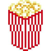 popcorn tekenfilm icoon in pixel stijl vector