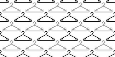 zwart wit kleren hanger naadloos patroon vector