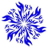 blauw tribal mandala icoon met schaduw. perfect voor logo's, pictogrammen, artikelen, tatoeages, stickers, affiches, spandoeken, kleren, hoeden vector