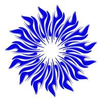 blauw tribal mandala icoon met schaduw. perfect voor logo's, pictogrammen, artikelen, tatoeages, stickers, affiches, spandoeken, kleren, hoeden vector