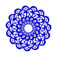 blauw tribal mandala icoon met schaduw. perfect voor logo's, pictogrammen, artikelen, tatoeages, stickers, affiches, spandoeken, kleren, hoeden vector