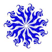 blauw tribal mandala icoon met schaduw. perfect voor logo's, pictogrammen, artikelen, tatoeages, stickers, affiches, spandoeken, kleren, hoeden vector